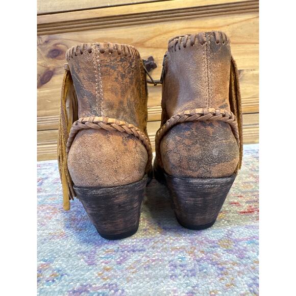 Old Gringo Adela Women's 9 Leopard Fringe Distressed Leather Ankle Boots - Picture 5 of 10